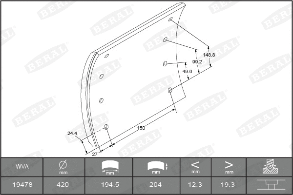 Brake Lining Kit, drum brake