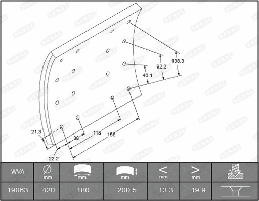 Brake Lining Kit, drum brake