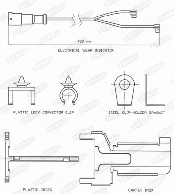 Warning Contact, brake pad wear (UAI171)
