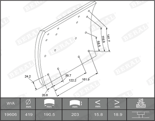 Brake Lining Kit, drum brake