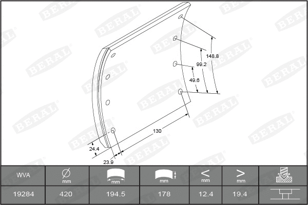 Brake Lining Kit, drum brake