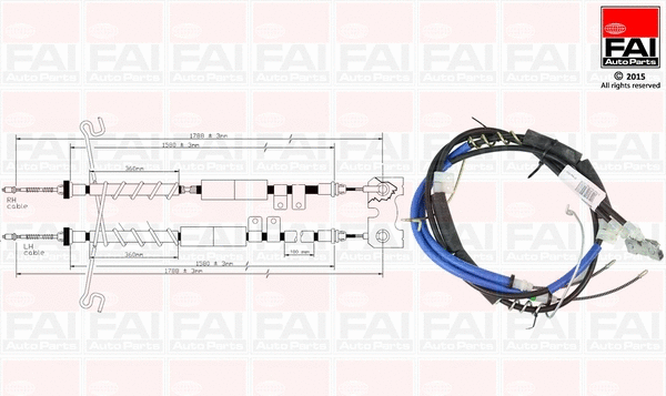 Cable Pull, parking brake (FBC0068)