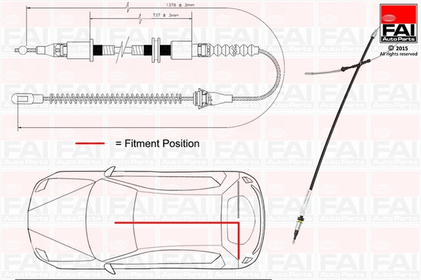 Cable Pull, parking brake (FBC0080)