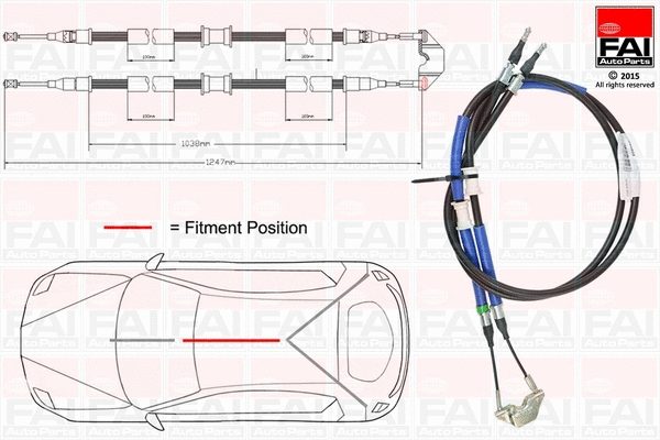 Cable Pull, parking brake (FBC0053)