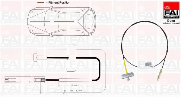 Cable Pull, parking brake (FBC0141)
