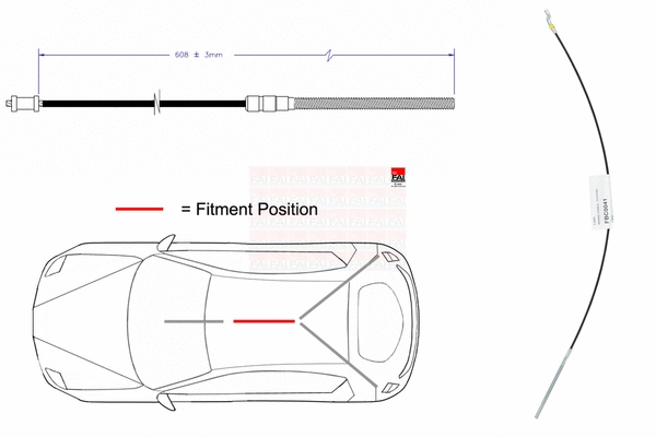 Cable Pull, parking brake (FBC0041)