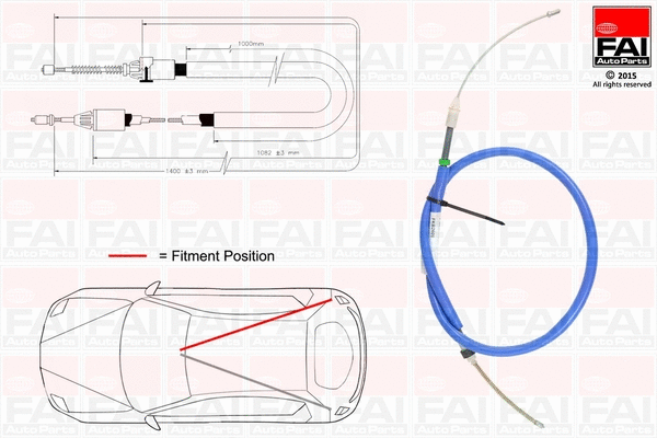 Cable Pull, parking brake (FBC0143)