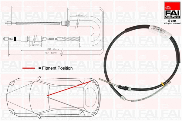 Cable Pull, parking brake (FBC0112)