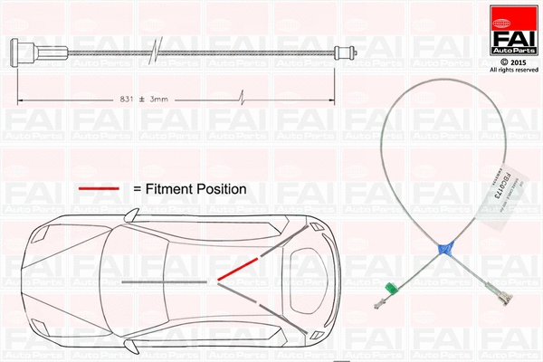 Cable Pull, parking brake (FBC0173)
