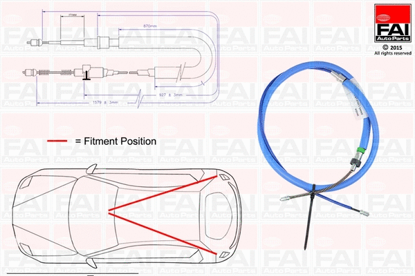 Cable Pull, parking brake (FBC0150)