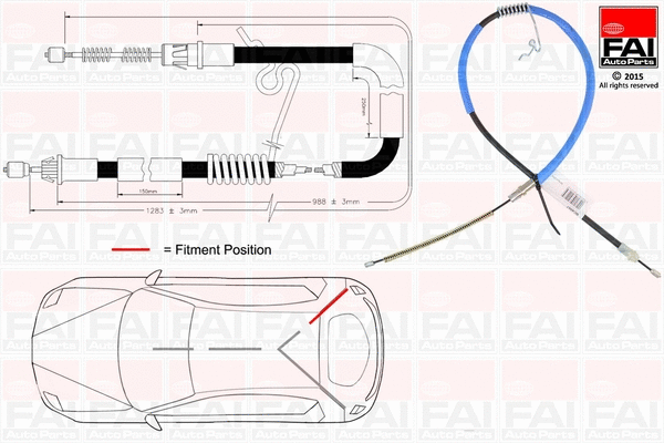 Cable Pull, parking brake (FBC0055)