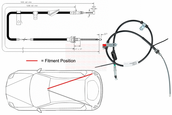 Cable Pull, parking brake (FBC0101)