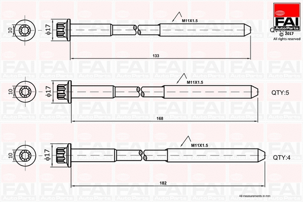 Cylinder Head Bolt Set (B1058)