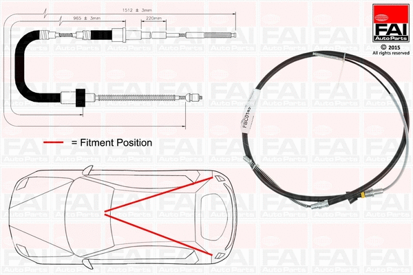 Cable Pull, parking brake (FBC0149)