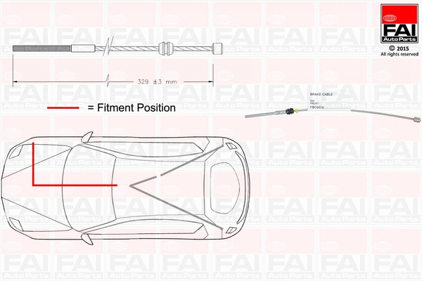 Cable Pull, parking brake (FBC0076)
