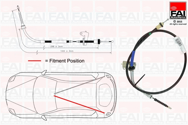 Cable Pull, parking brake (FBC0007)