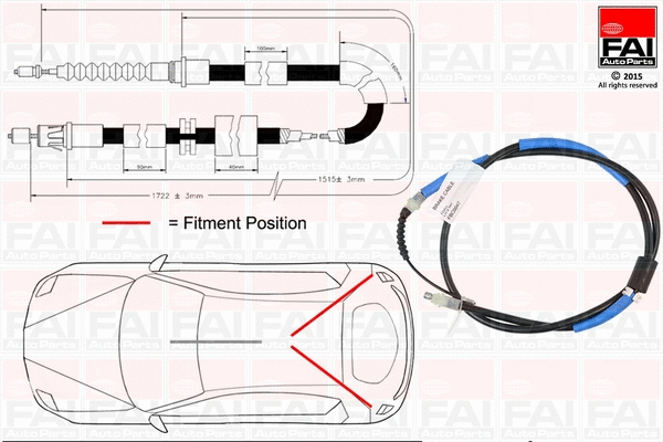 Cable Pull, parking brake (FBC0047)