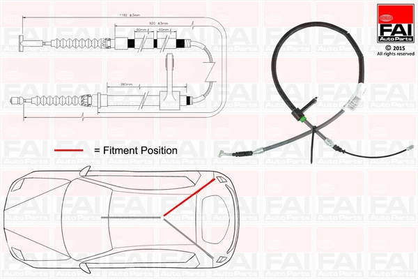 Cable Pull, parking brake (FBC0003)