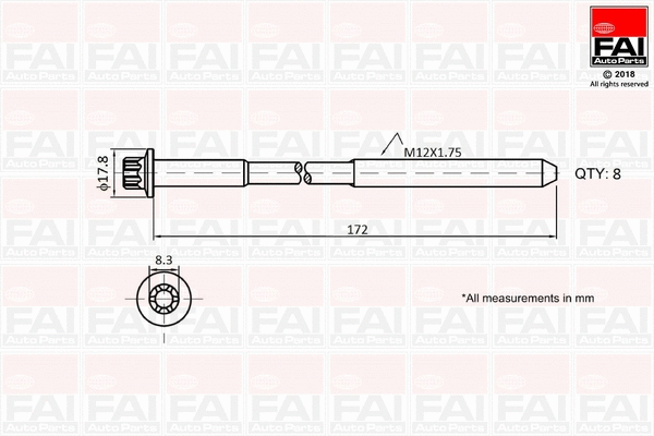 Cylinder Head Bolt Set (B1060)