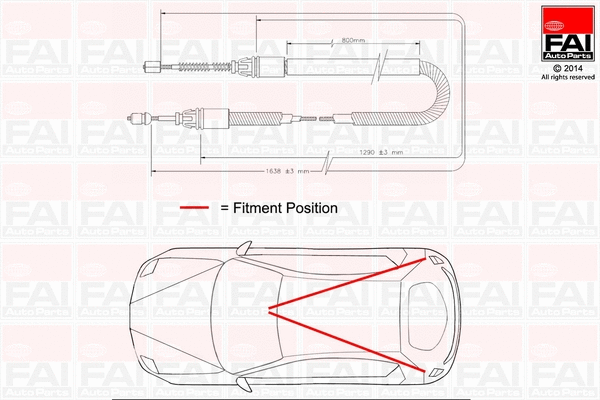 Cable Pull, parking brake (FBC0117)