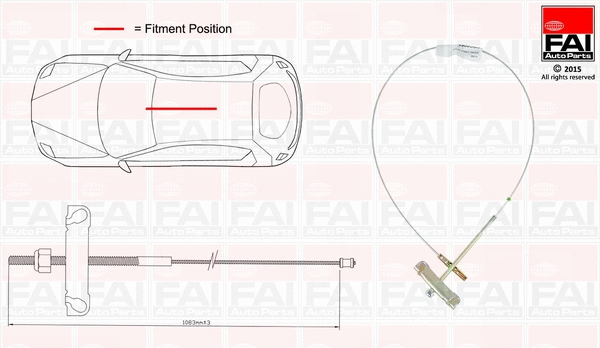 Cable Pull, parking brake (FBC0065)