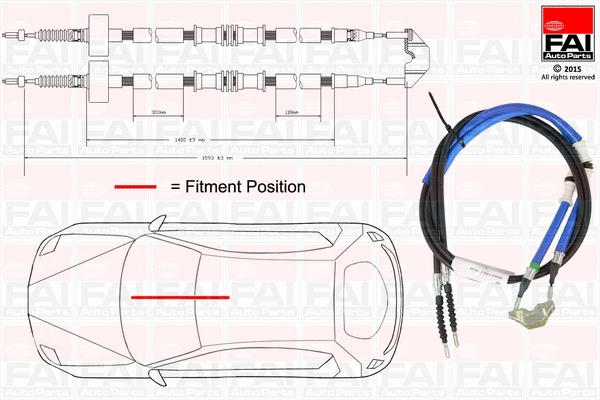 Cable Pull, parking brake (FBC0086)