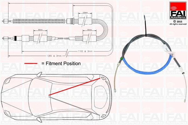 Cable Pull, parking brake (FBC0124)