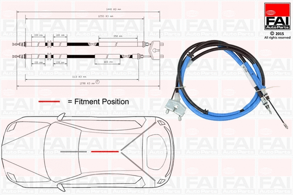 Cable Pull, parking brake (FBC0048)