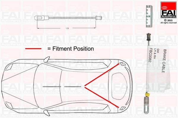 Cable Pull, parking brake (FBC0082)