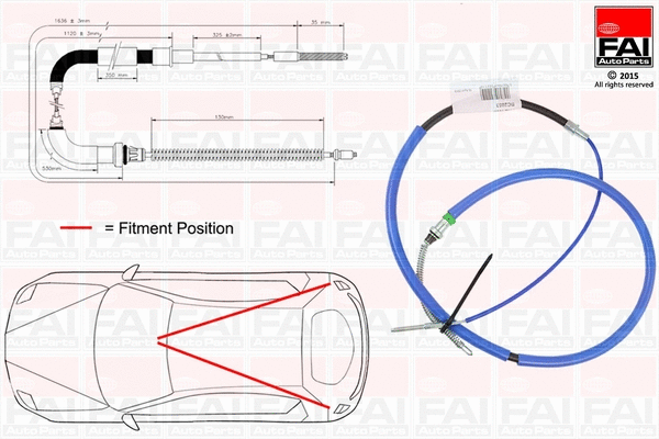 Cable Pull, parking brake (FBC0148)