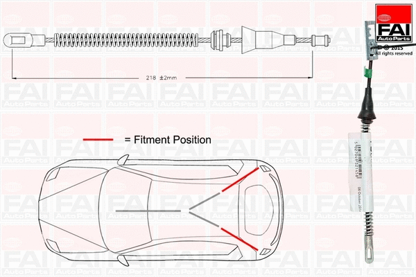 Cable Pull, parking brake (FBC0078)