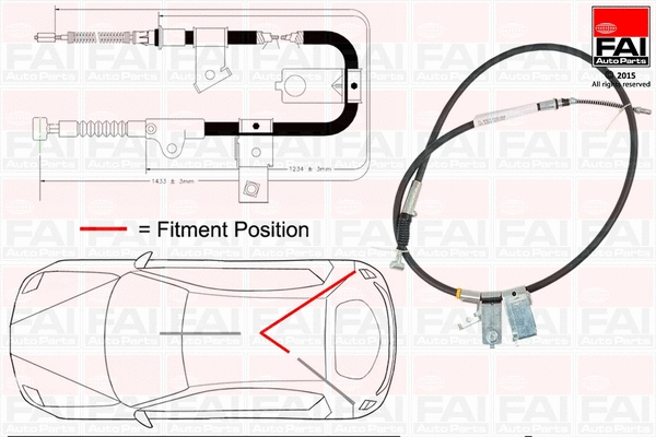 Cable Pull, parking brake (FBC0109)