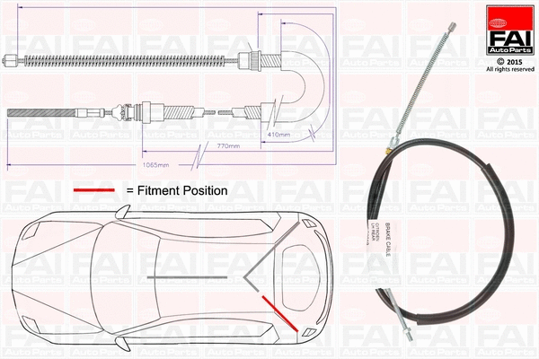 Cable Pull, parking brake (FBC0019)