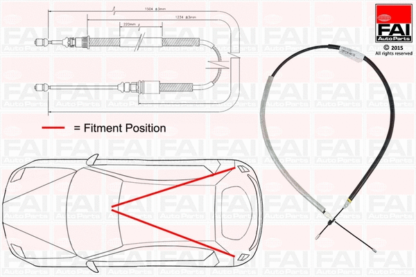 Cable Pull, parking brake (FBC0115)