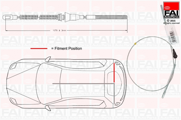 Cable Pull, parking brake (FBC0081)