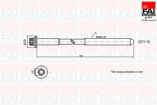 Cylinder Head Bolt Set (B1321)