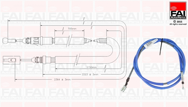 Cable Pull, parking brake (FBC0023)