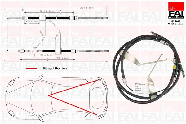 Cable Pull, parking brake (FBC0073)