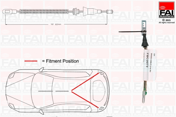 Cable Pull, parking brake (FBC0079)