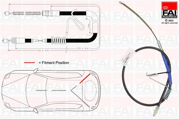 Cable Pull, parking brake (FBC0063)