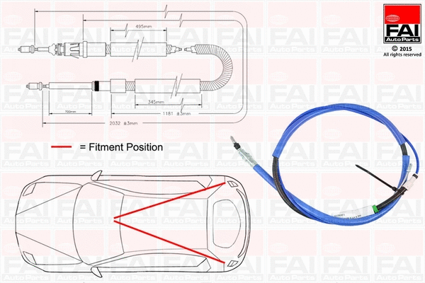 Cable Pull, parking brake (FBC0013)