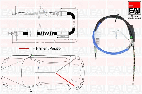 Cable Pull, parking brake (FBC0054)