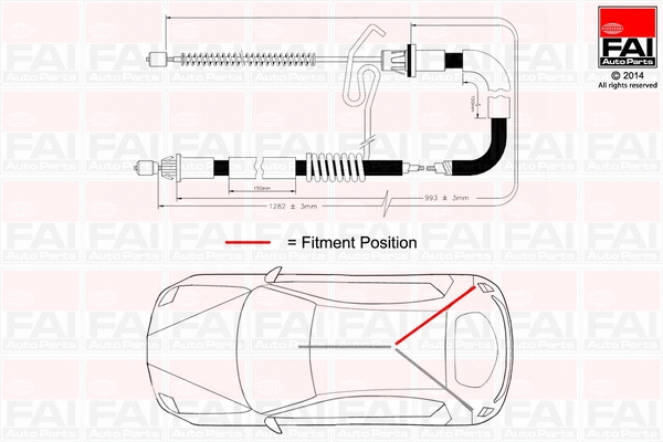 Cable Pull, parking brake (FBC0045)