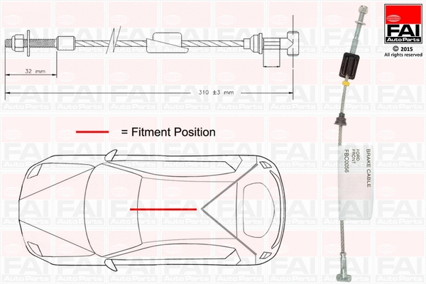 Cable Pull, parking brake (FBC0056)