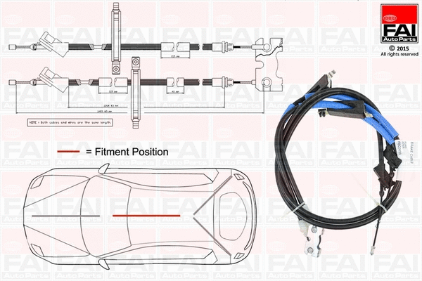 Cable Pull, parking brake (FBC0039)