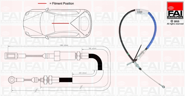 Cable Pull, parking brake (FBC0021)