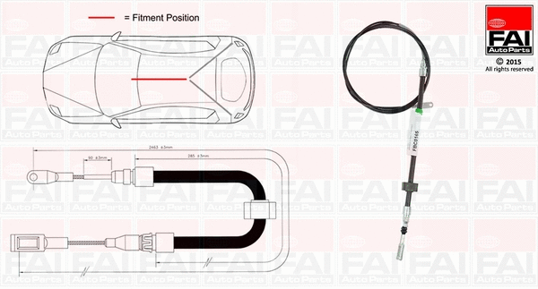 Cable Pull, parking brake (FBC0165)