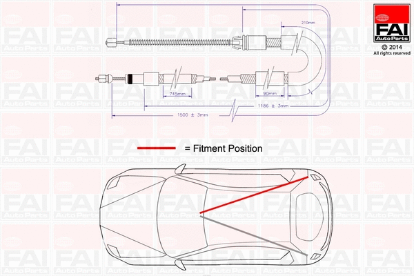 Cable Pull, parking brake (FBC0015)