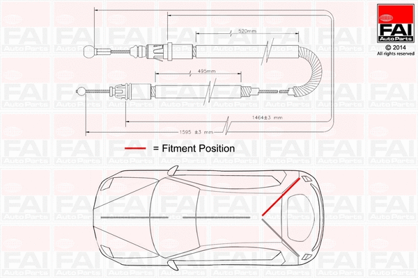 Cable Pull, parking brake (FBC0134)