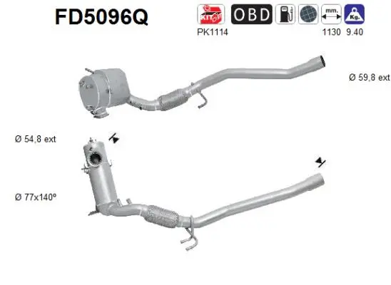 Soot/Particulate Filter, exhaust system (FD5096Q)